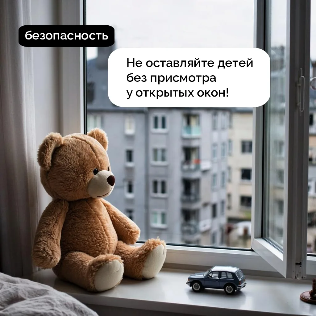 Открытое окно — не для детских игр!