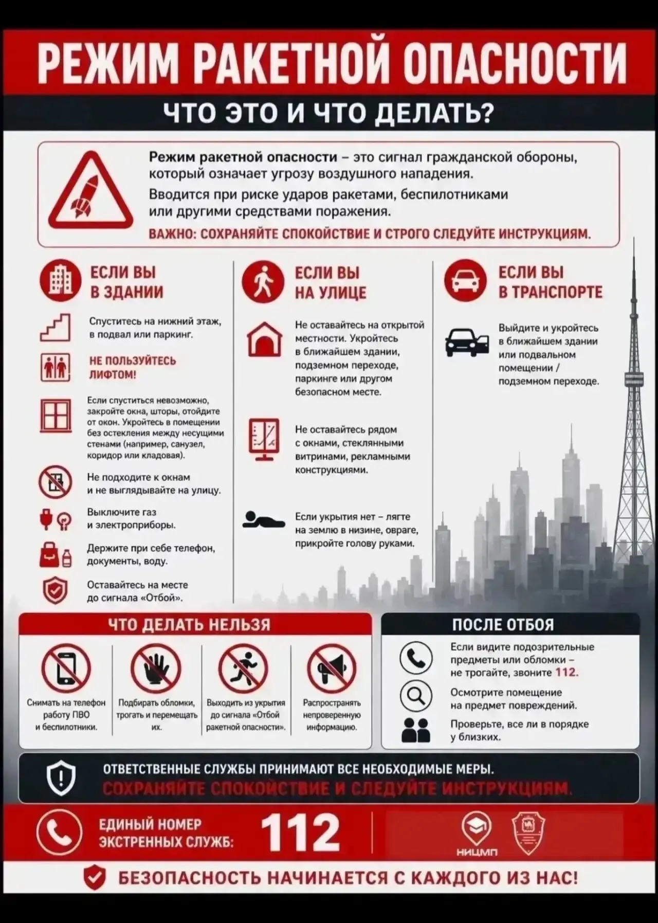⚠️ Ваша безопасность зависит от правильных действий в первые минуты после получения сиг...