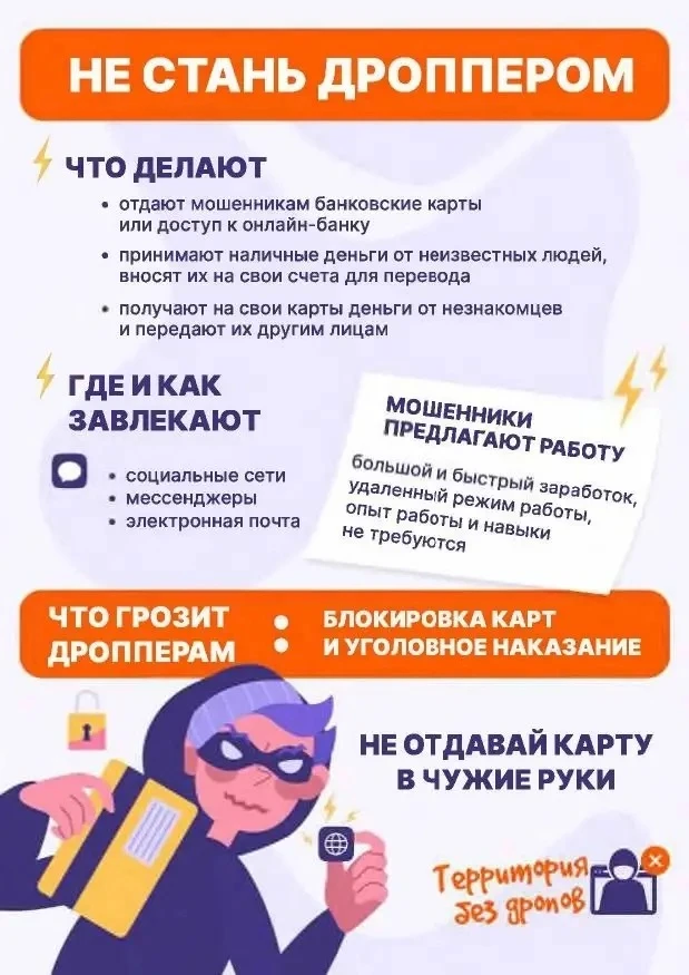 Как не стать дроппером. Подробнее - в карточке.