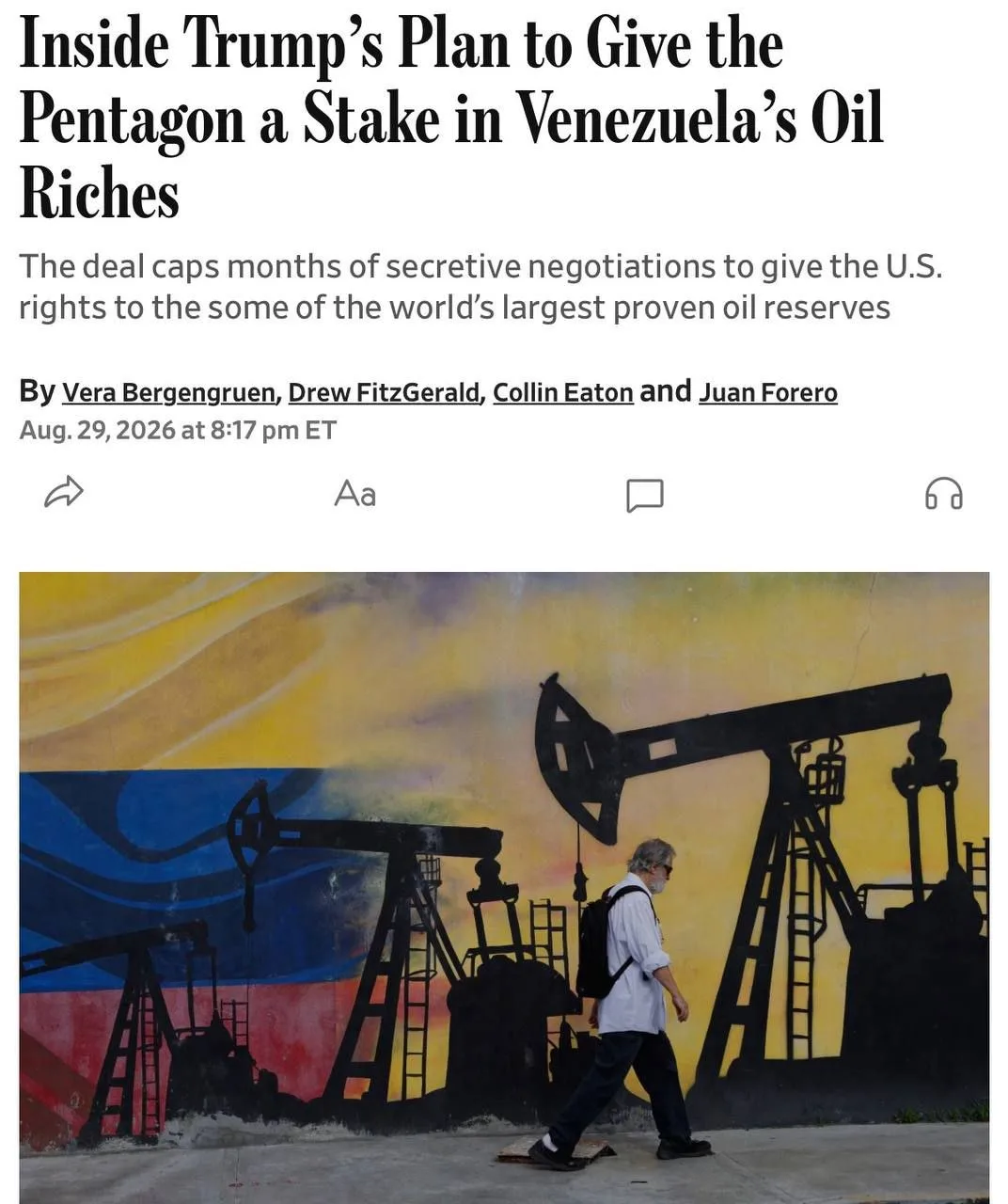 ❗️ США ускорили нефтяную сделку с Венесуэлой на фоне войны с Ираном, — The Wall Street ...