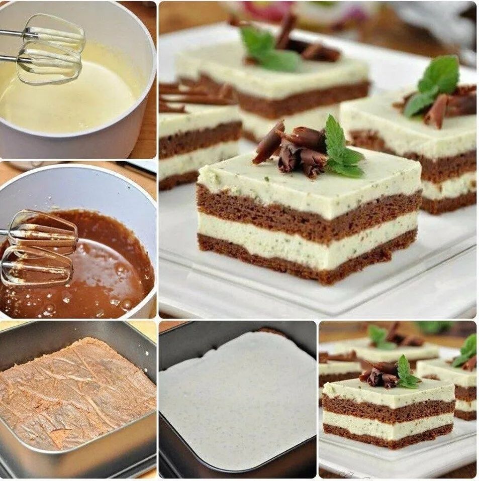 🍰 Шоколадный тоpт с мятнo-сливoчным кремом.