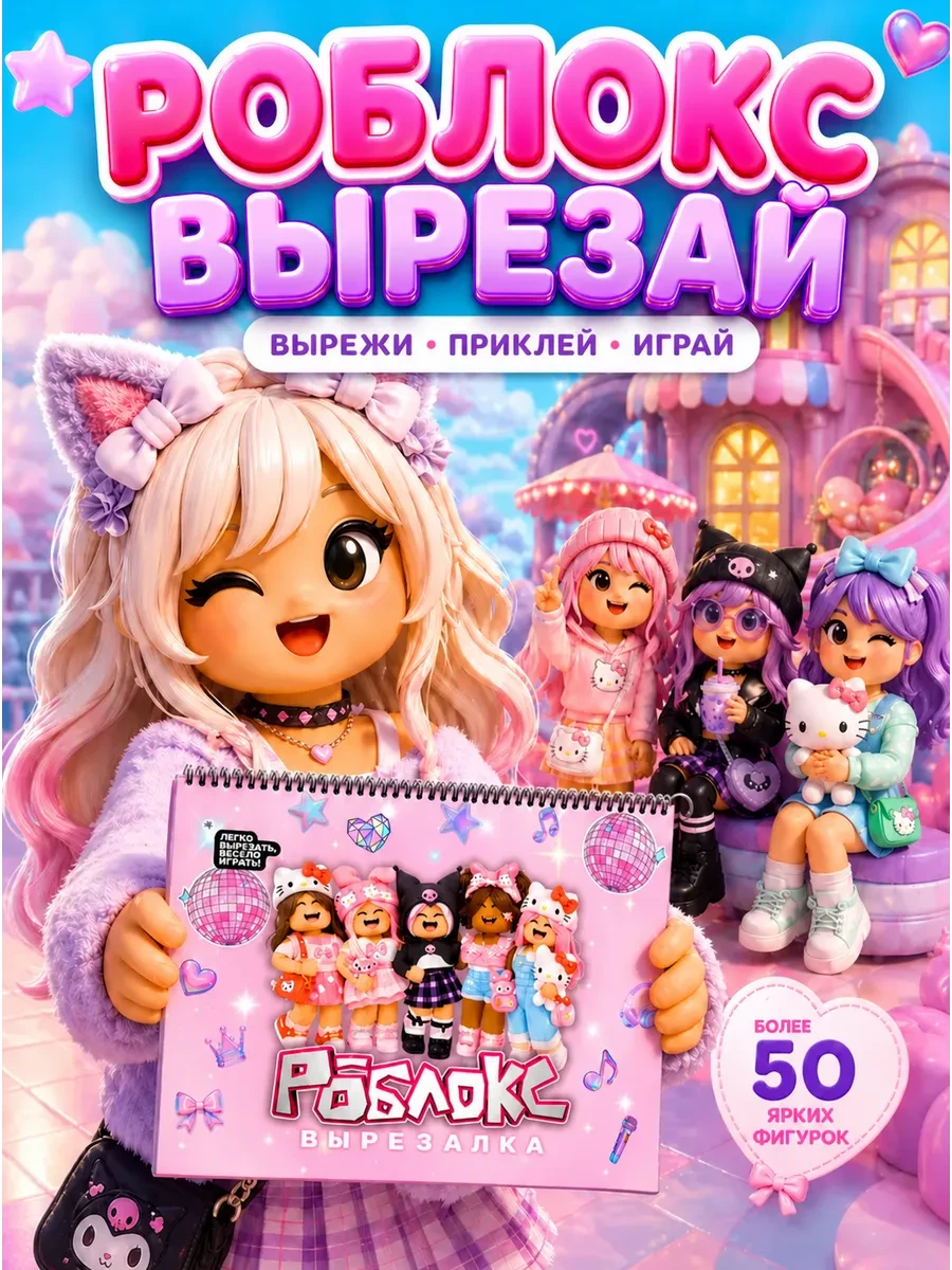 ⚡️ Роблокс вырезалка альбом с бумажными куклами, Fantasy Club