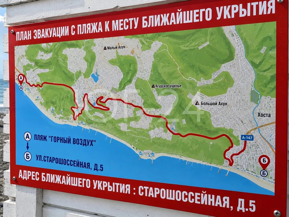 😳 На одном из пляжей Сочи ближайшее укрытие на случай атаки БПЛА находится в 9 километрах