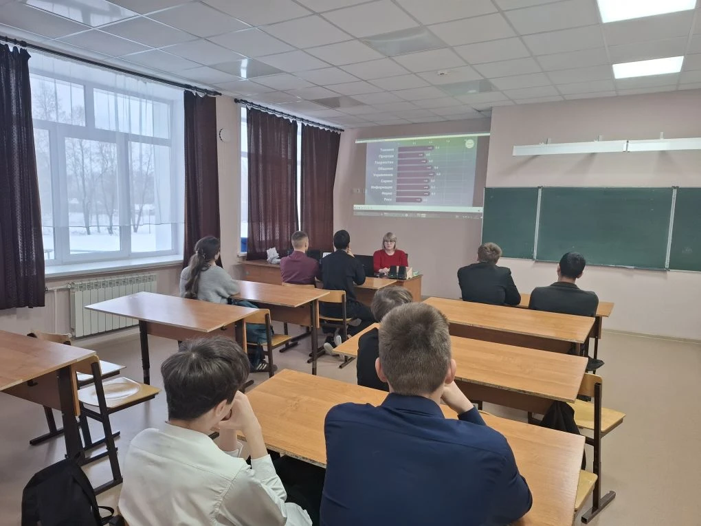В 9 классе прошло практическое профориентационное занятие "Познаю себя", на котором реб...