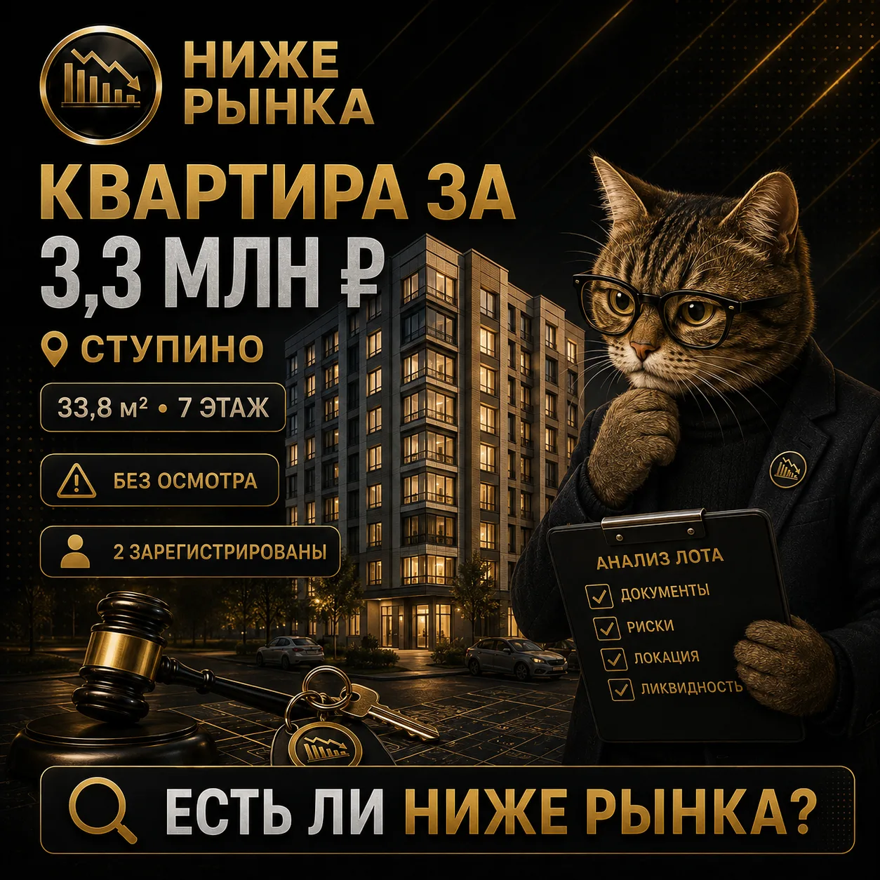 🔥 КВАРТИРА ЗА 3,3 МЛН ₽. СМОТРИМ, ЕСТЬ ЛИ ТУТ «НИЖЕ РЫНКА»