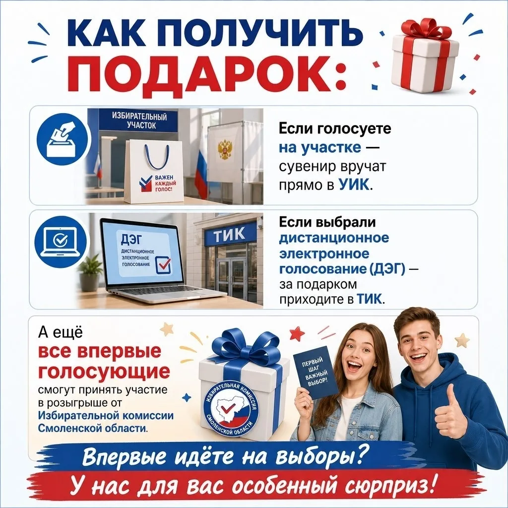Впервые идёте на выборы? Вас ждет подарок!
