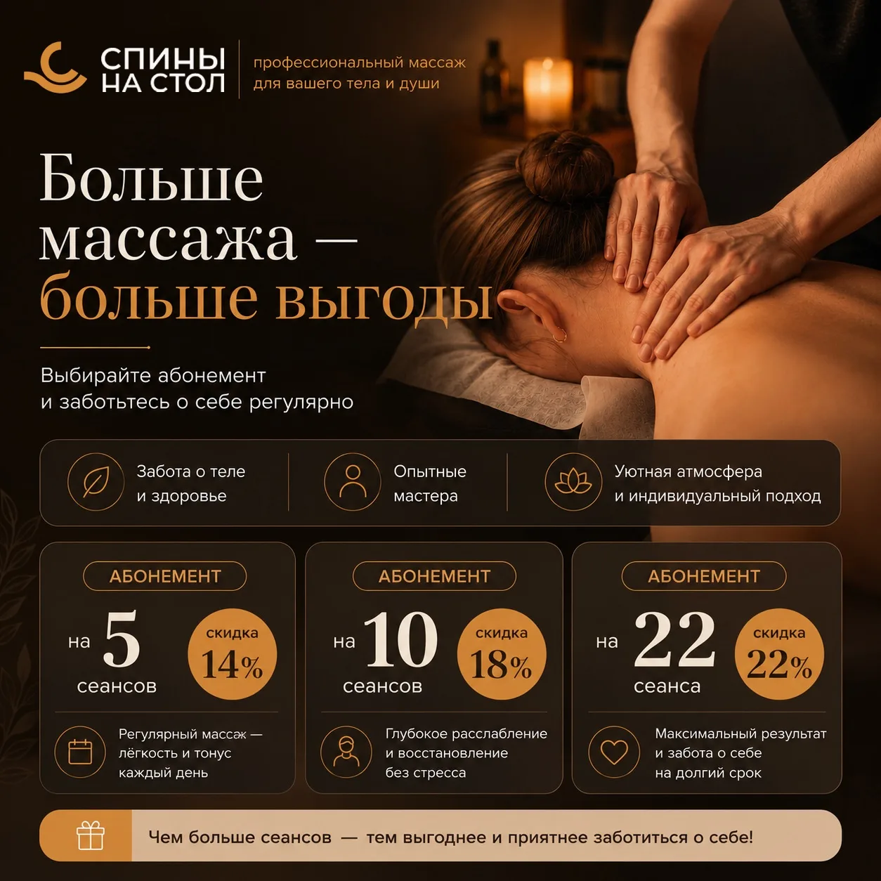 Больше массажа — больше выгоды 🤎