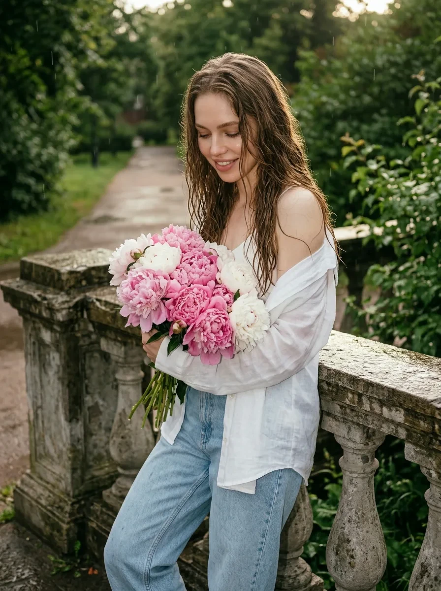 ПОПАЛА ПОД ДОЖДЬ И ЦВЕТЫ😊