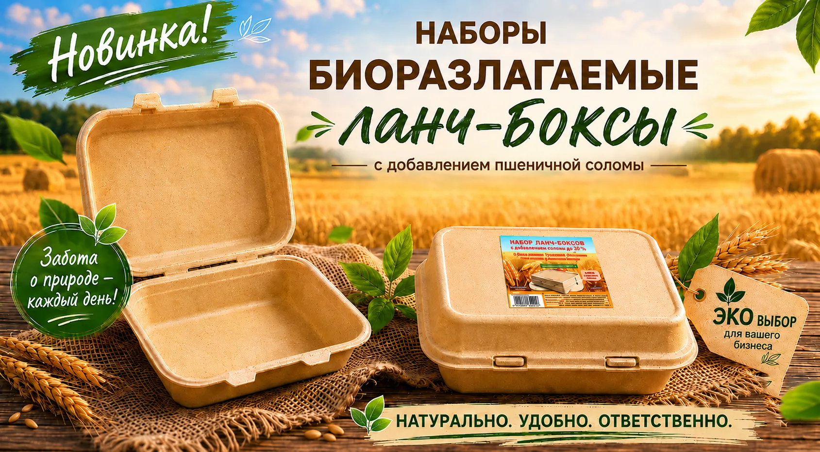 КУПИТЬ 
🌾 НОВИНКА! Биоразлагаемые ланч-боксы с добавлением пшеничной соломы 🌿

Экологично. Практич