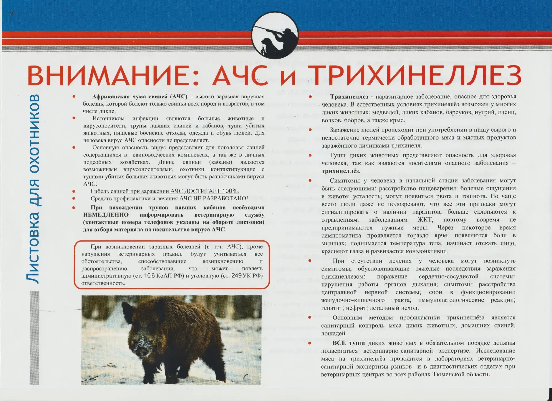 📢 Госохотдепартамент Тюменской области информирует

На основании информации, поступившей от Управле