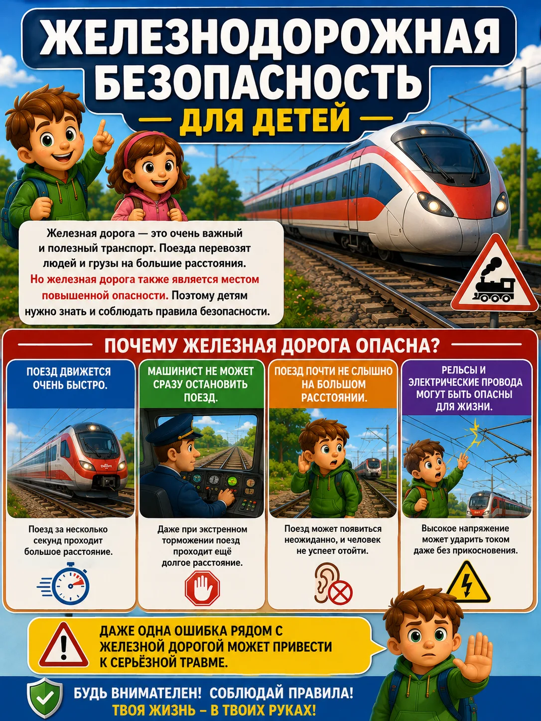 Безопасность на железных путях   #Уступи_дорогу_поездам #Безопасность_РЖД #МБОУ_Курайск...