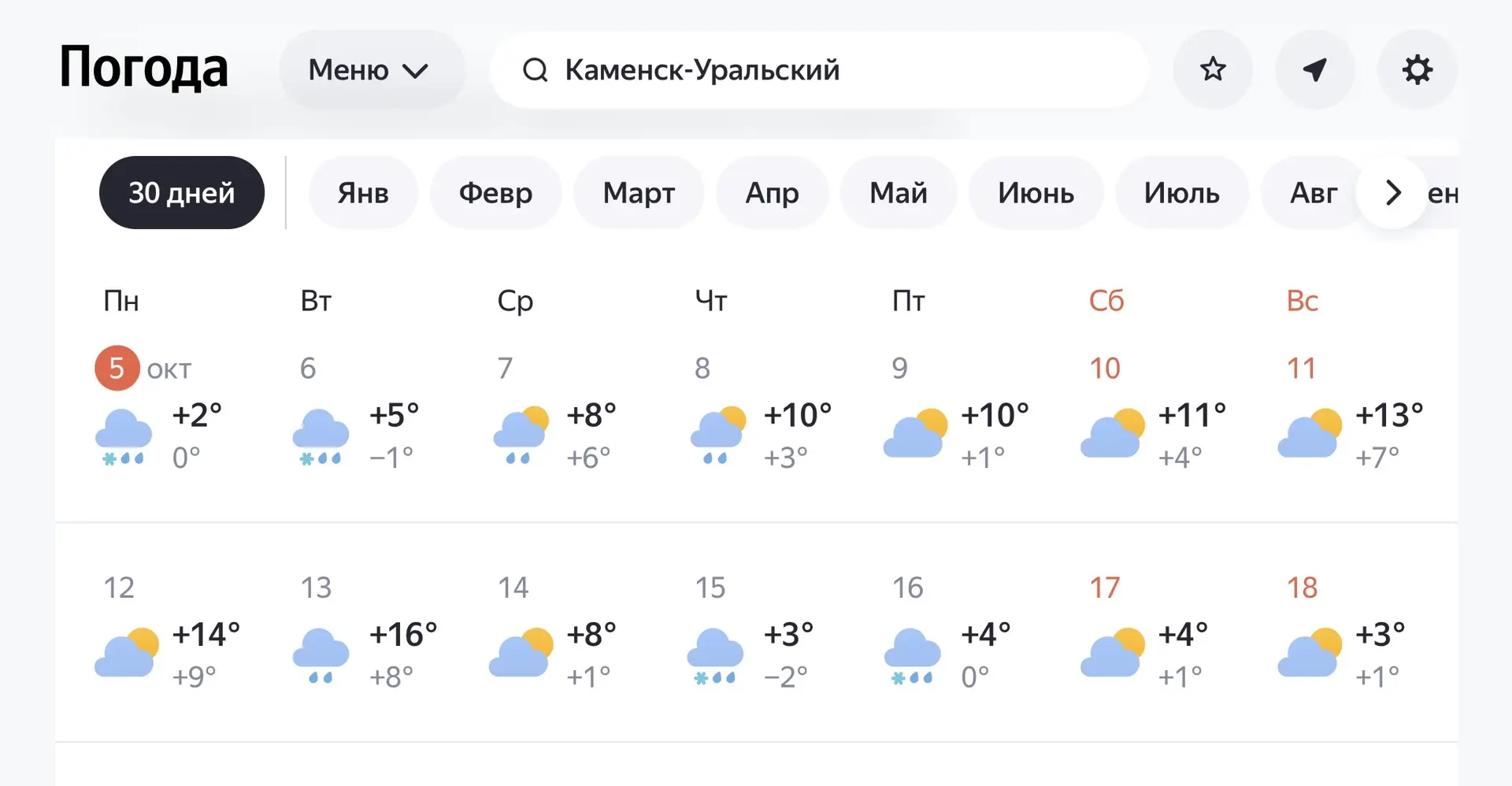 После снега в Каменск-Уральский придёт потепление до +16