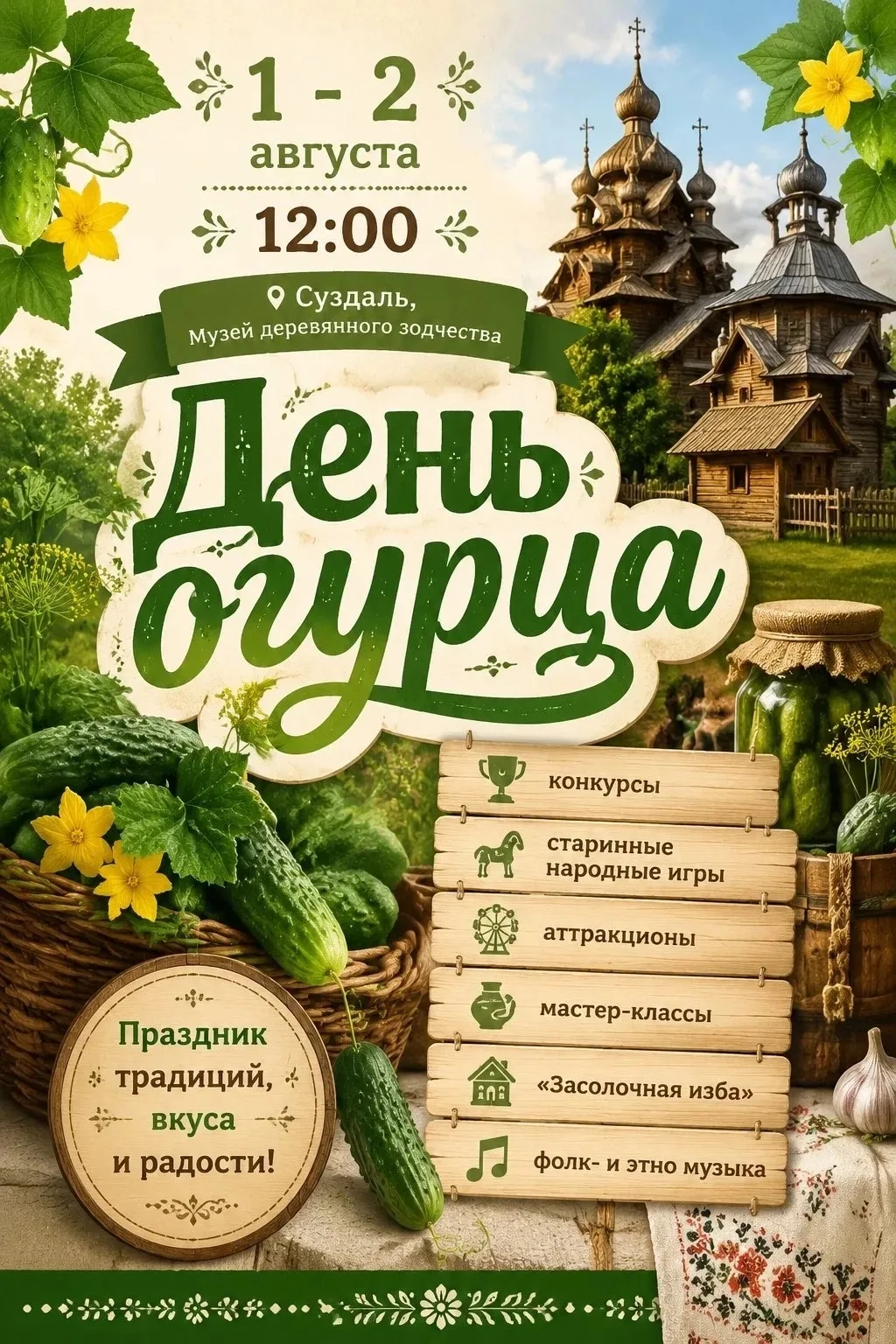 Огурцы или уха: выбираем, где провести насыщенные выходные во Владимирской области!

🥒 1 и 2 август