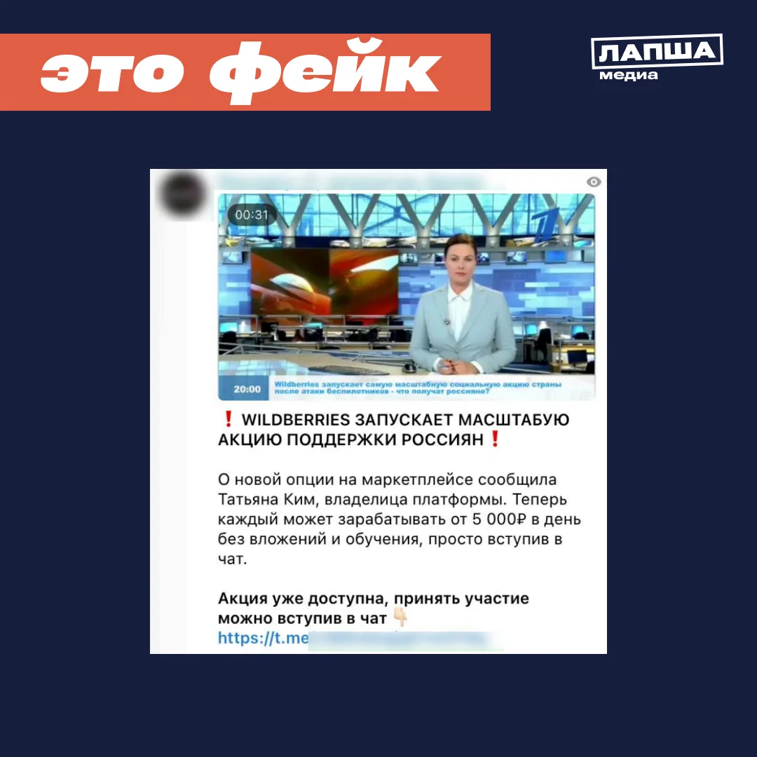 🛑 После атак на склады компания Wildberries якобы запускает масштабную акцию поддержки россиян: нуж