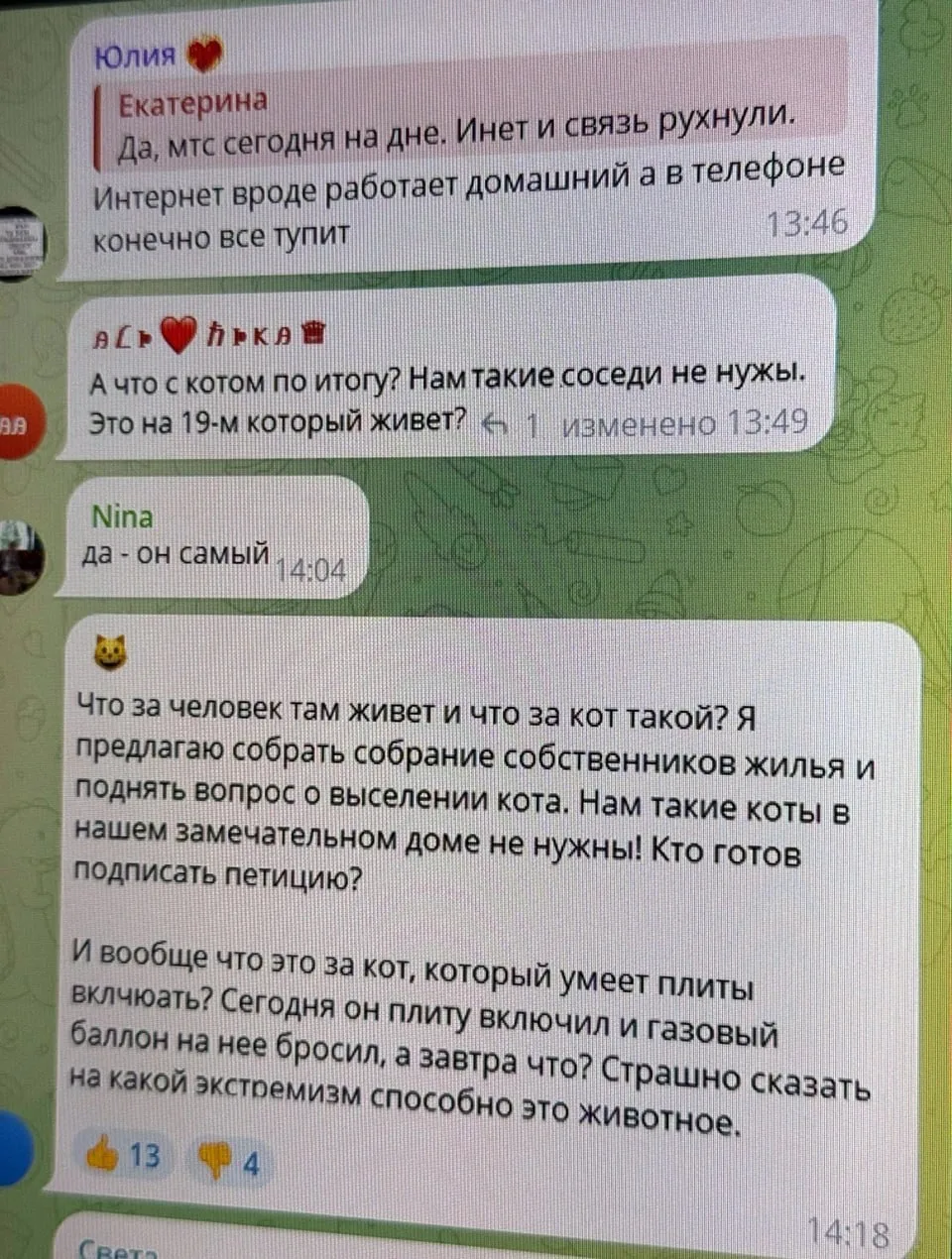 😿 Жильцы многоэтажки в Одинцово требуют выселить кота, которого винят во взрыве бытово...