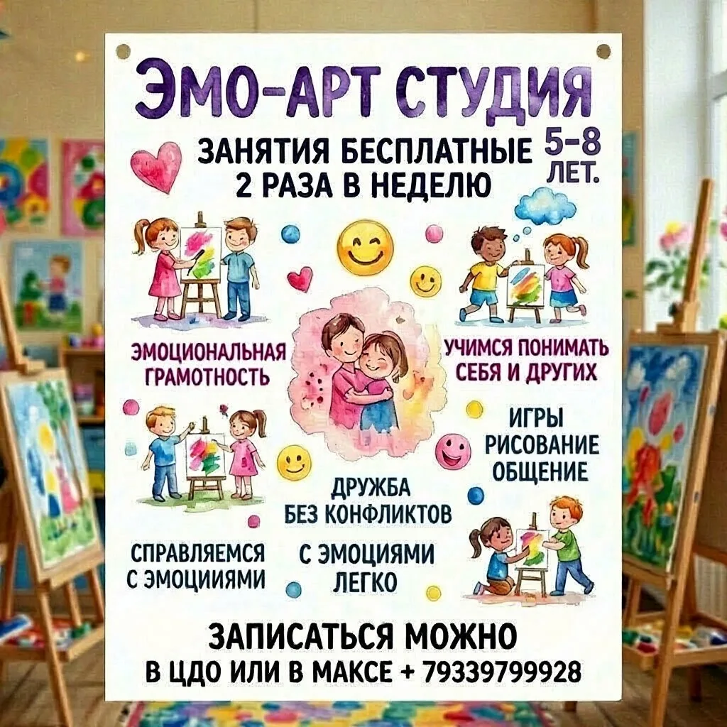 «ЭМОЦИОНАЛЬНАЯ ГРАМОТНОСТЬ»: НАБОР ДЕТЕЙ 5–8 ЛЕТ! 😊🎨