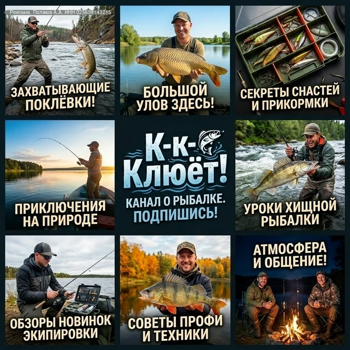 Добро пожаловать в «К-к-Клюёт!» 🔥 — приватный канал для тех, кто дышит рыбалкой. Здесь нет воды, кр