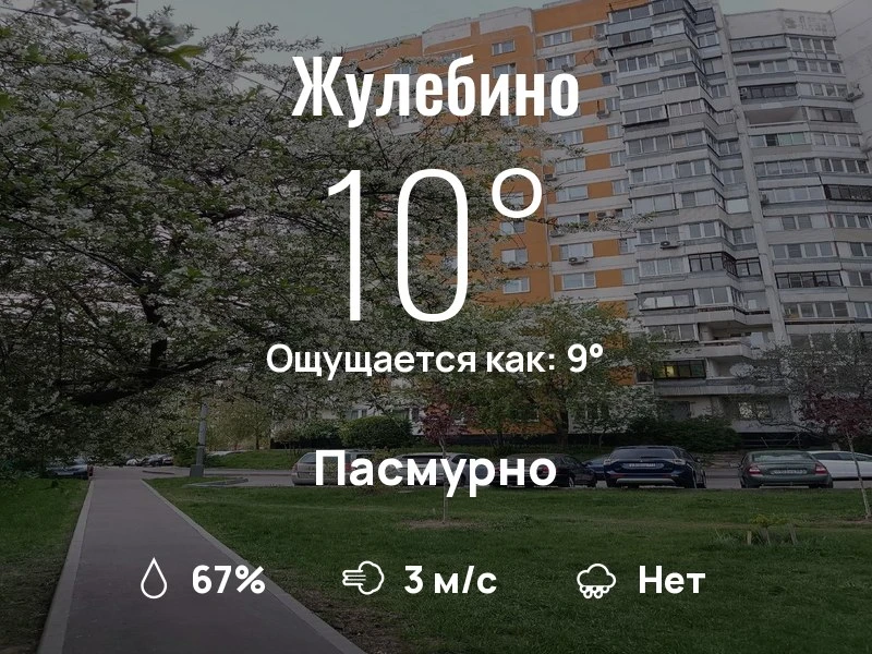 Что с погодой в Жулебино?