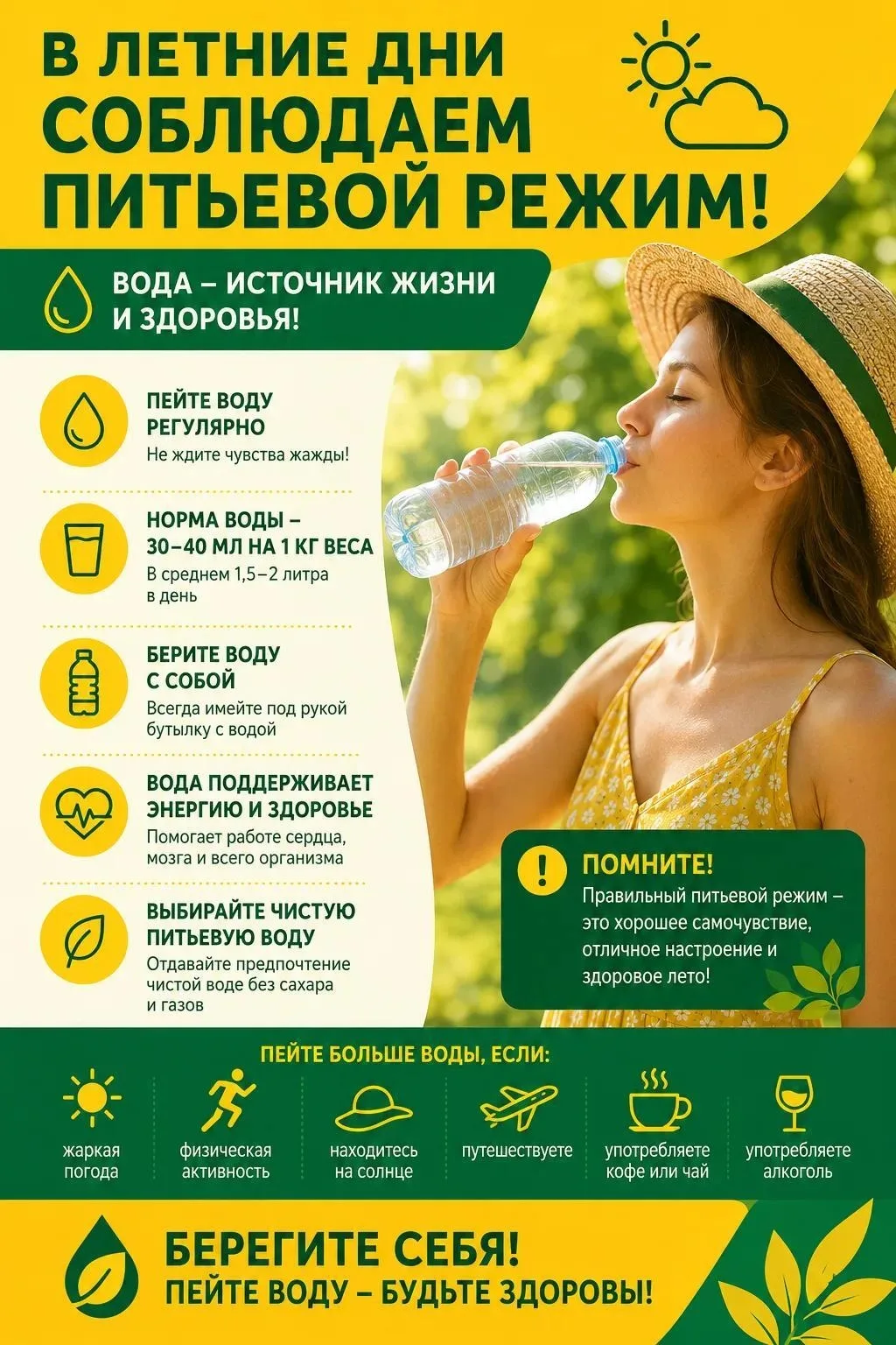 Как правильно соблюдать питьевой режим? 🥤☀