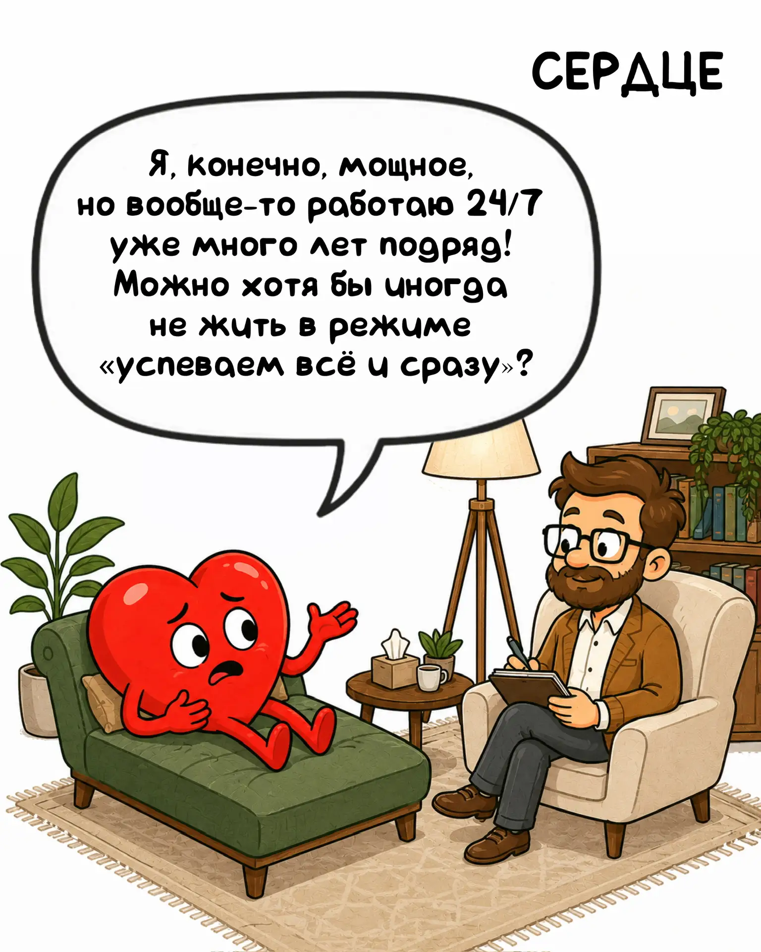 Иногда кажется, что организм просто садится в кресло у психотерапевта и начинает по-чес...