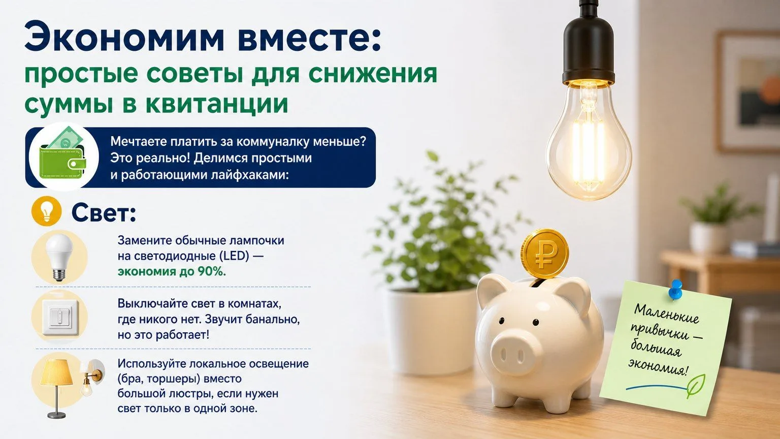 «Экономим вместе: простые советы для снижения суммы в квитанции»