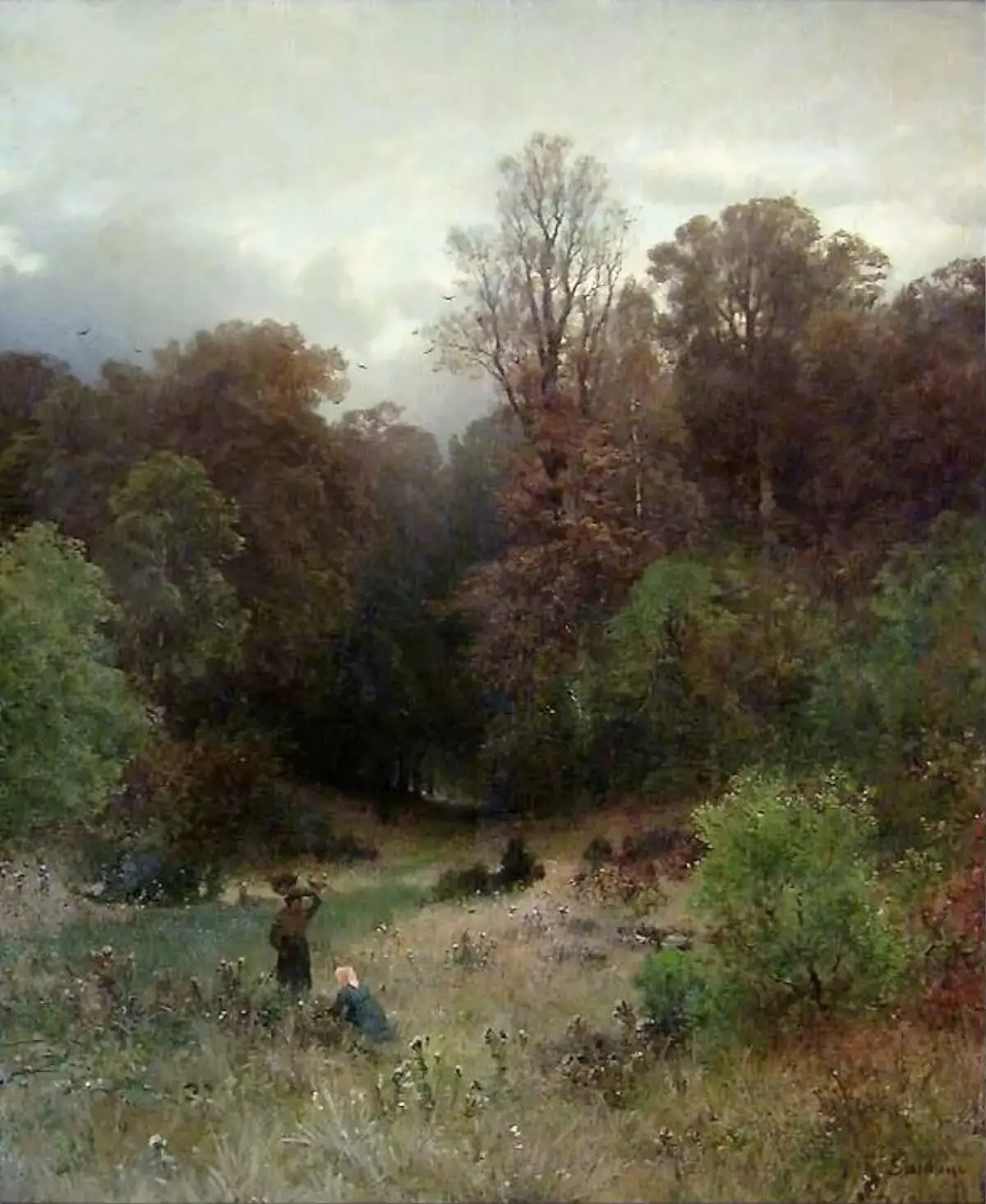 "Лесной пейзаж, Германия", до 1912 г. 

Софус Якобсен (Sophus Jacobsen, 1833-1912) - норвежский худо
