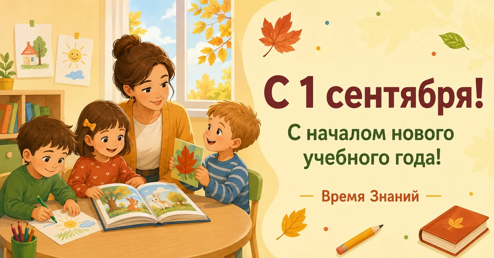 🍁 Дорогие воспитатели, педагоги и коллеги! Поздравляем вас с 1 сентября — с началом но...
