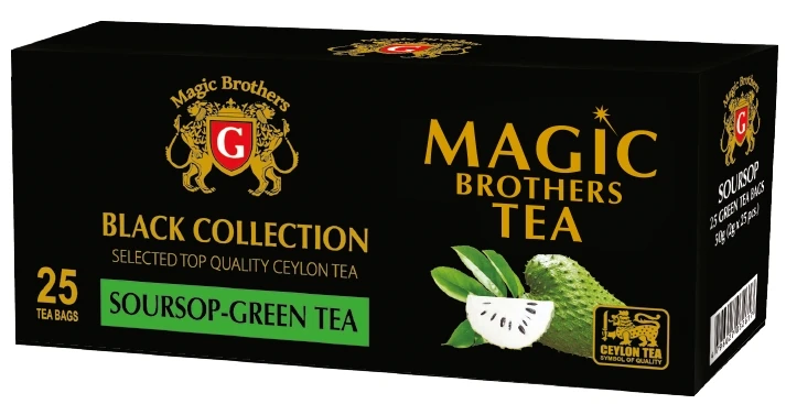 чёрный фруктовый чай в пакетиках Magic Brothers Black Collection Soursop – саусеп прида...