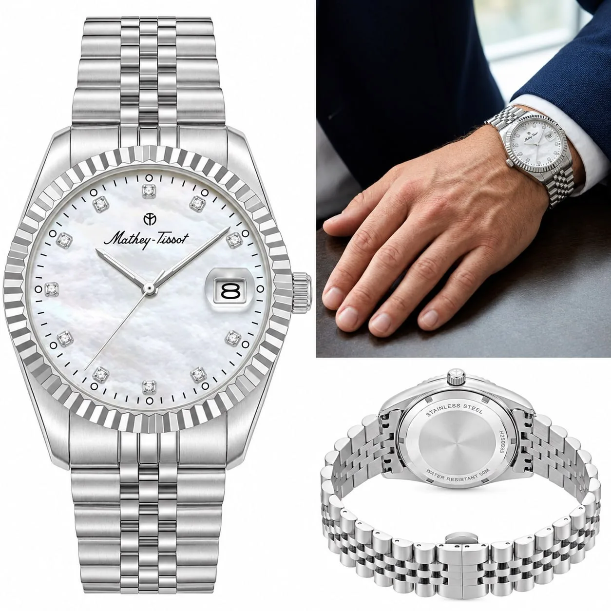 Мужские часы Mathey-Tissot Quartz White Dial