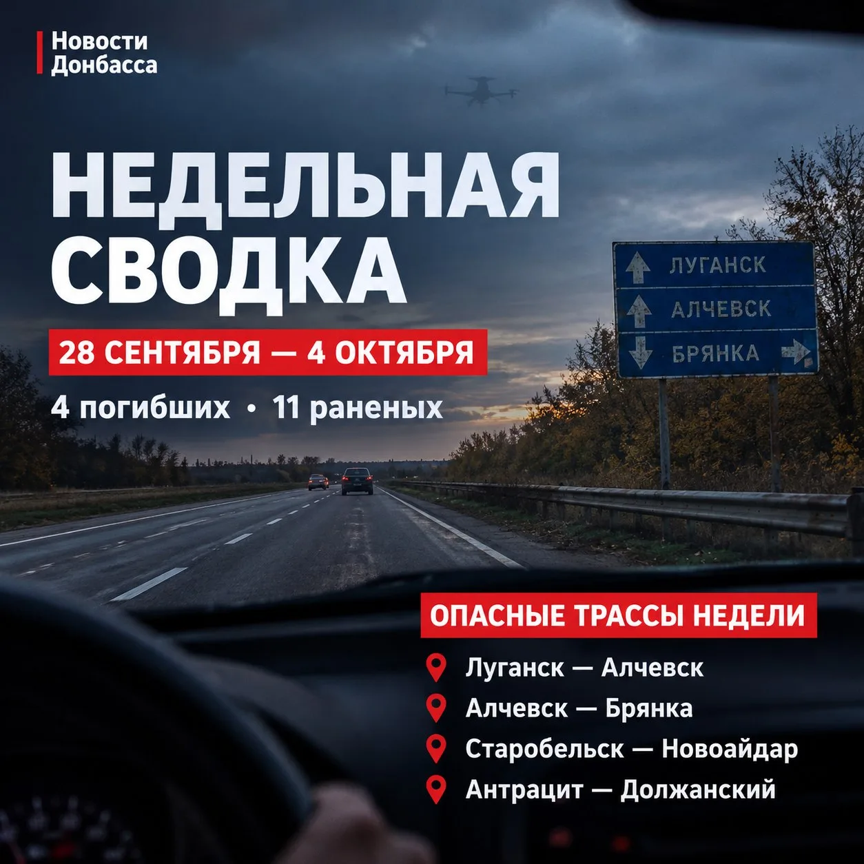 💥 За неделю погибли 4 человека, ещё 11 получили ранения