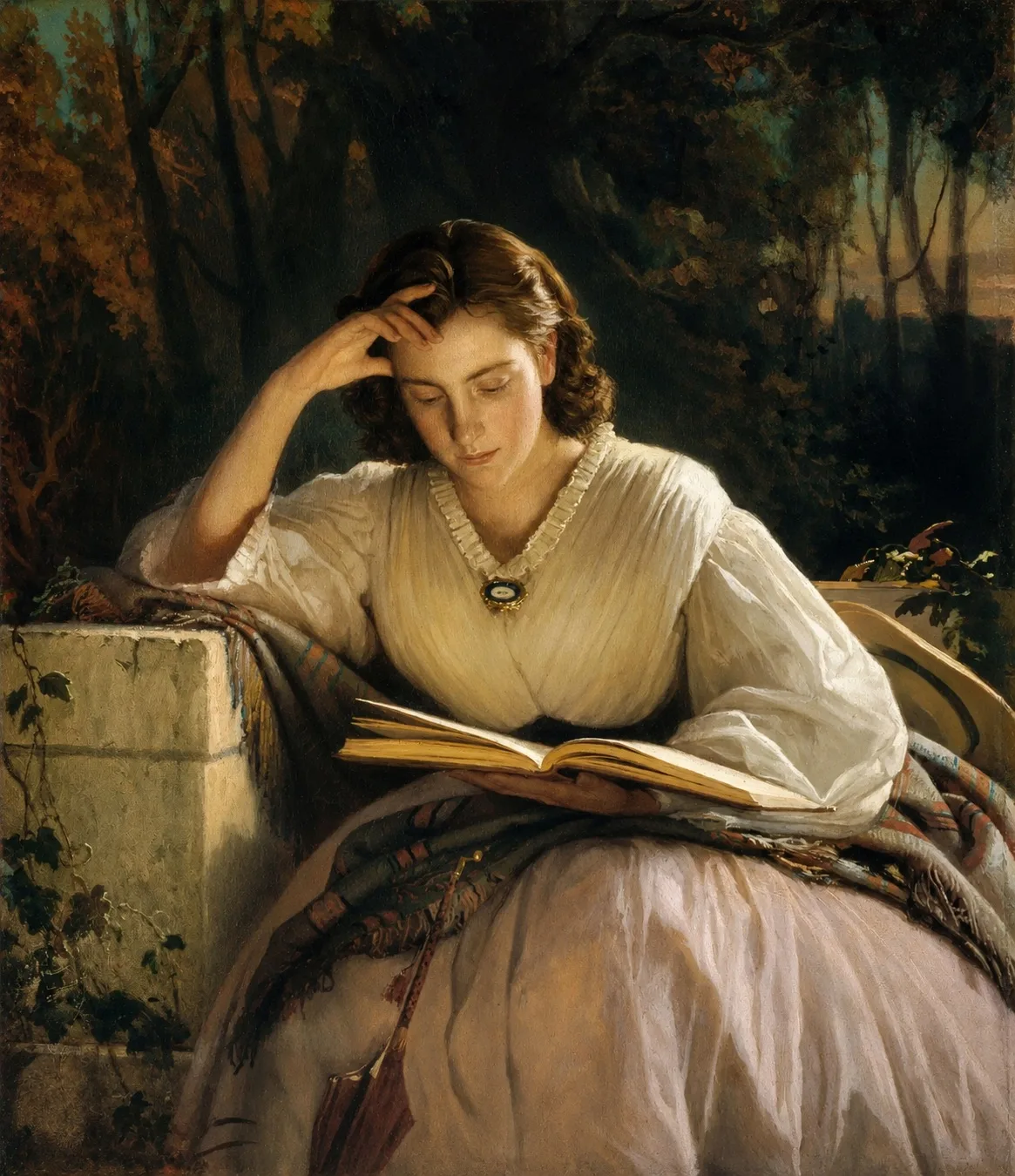 Иван Крамской «За чтением. Портрет С.Н. Крамской» 1866 г.

Женщина, на которой Крамского отговаривал