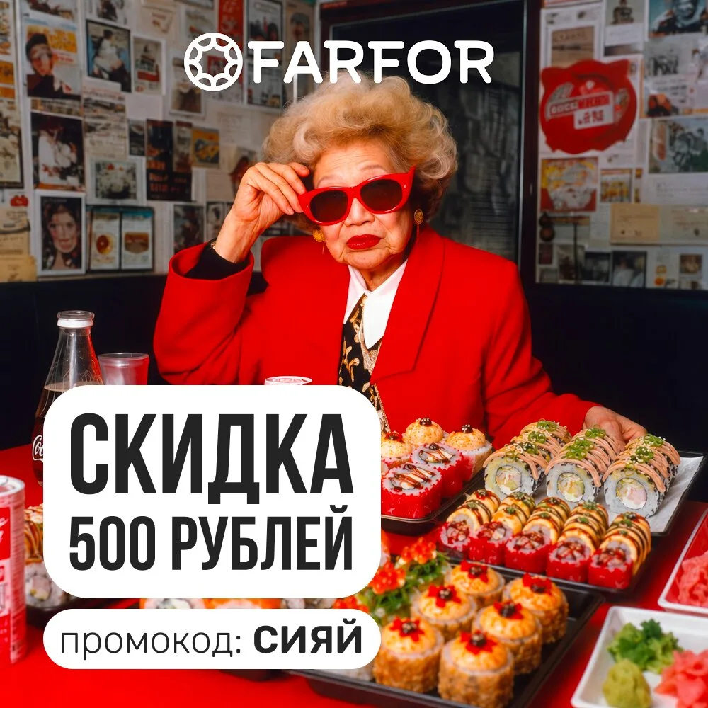 Доставка роллов! Скидка 500₽ к заказу! Промо- СИЯЙ