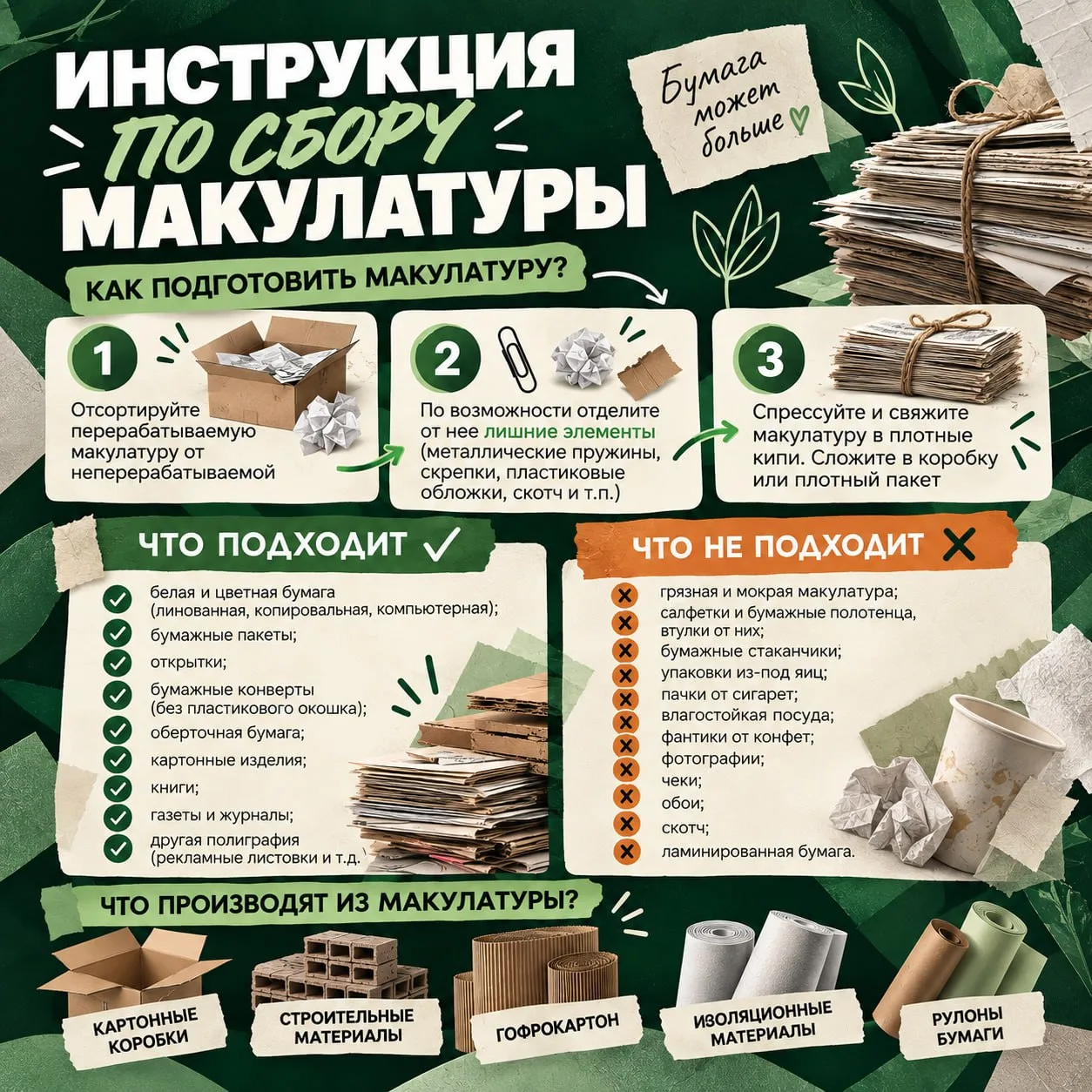 ♻ Надымчан приглашают сдать ненужную бумагу и картон на переработку