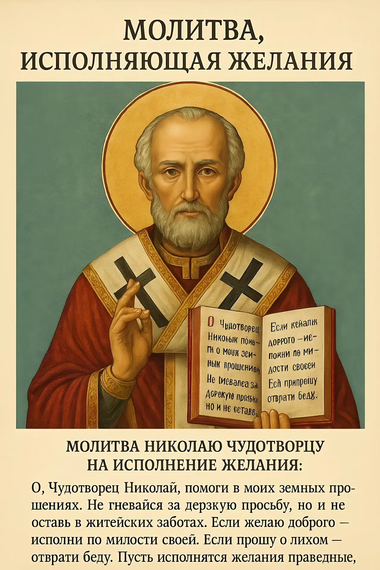 🙏Молитва Николаю Чудотворцу на исполнение желания

Обратиться к святителю Николаю с просьбой можно 