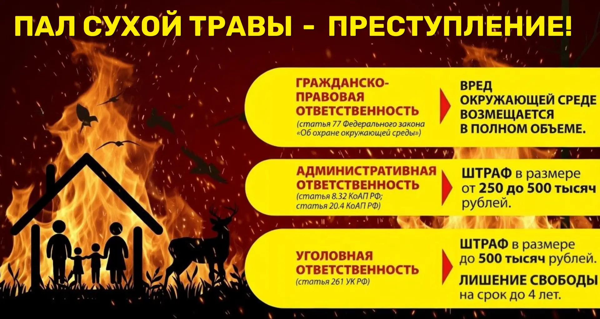 🔥ПАЛ СУХОЙ ТРАВЫ – ПРЕСТУПЛЕНИЕ!