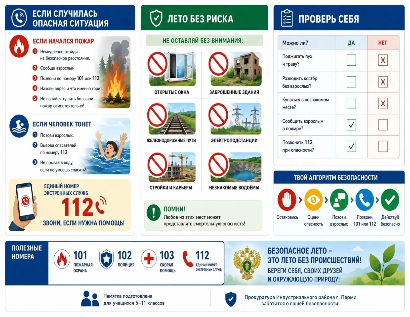 Ваша безопасность — наш приоритет. Сохраните себе эти важные памятки, чтобы защитить себя и близких: