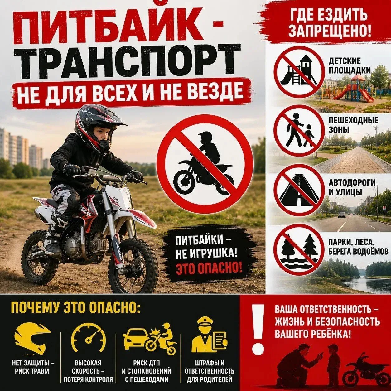 Питбайки: что нужно знать? 🏍️

Что такое питбайк?
Питбайк — это компактный мотоцикл для активного о