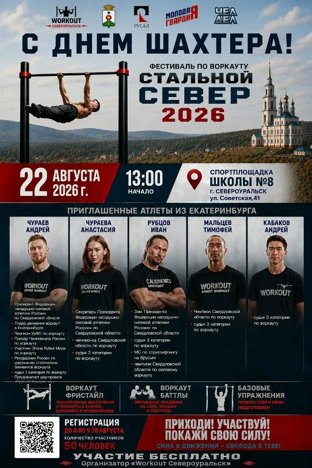 Сообщество «Воркаут Североуральск» при поддержке АО"СУБР", Администрации Североуральско...