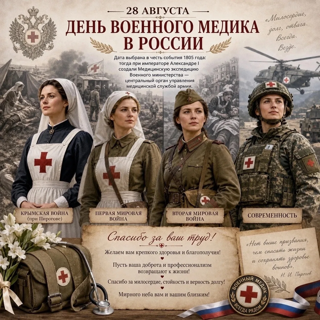 Сегодня, 28 августа, свой профессиональный праздник отмечают военные медики.