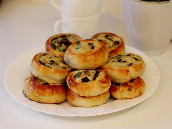 Слоеные булочки с картофелем и грибами😍