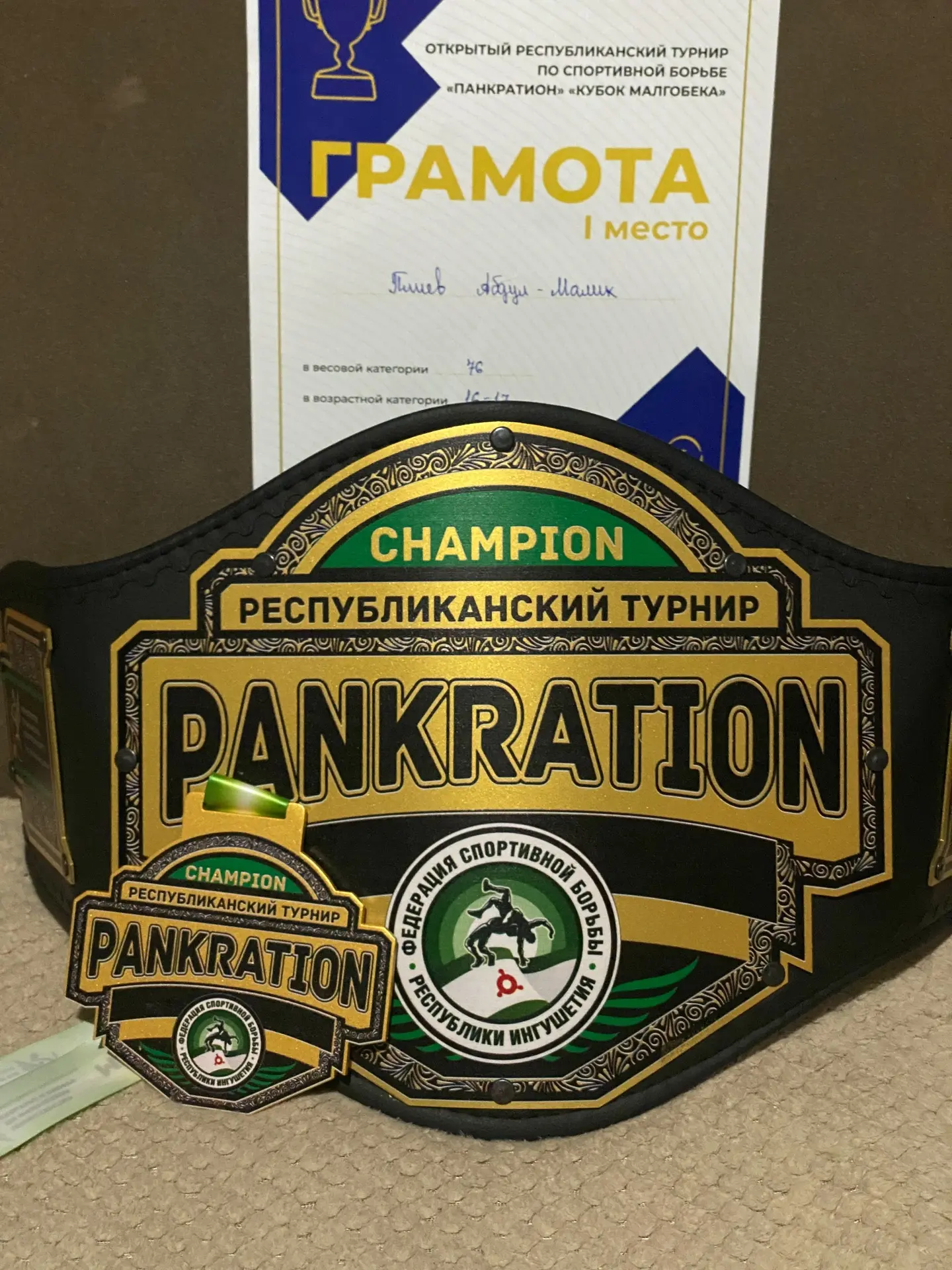 Сегодня состоялся Чемпионат Республики по панкратиону (ММА) «Кубок Малгобека» , в возрасте 16-17 лет