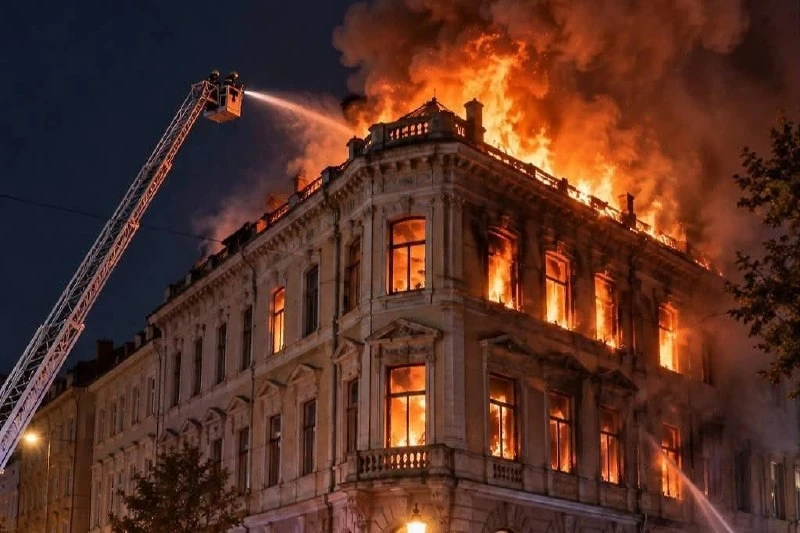 Ох( В Петербурге на Исаакиевской площади кошмар — пылает особняк Миллера  XVIII века. О...