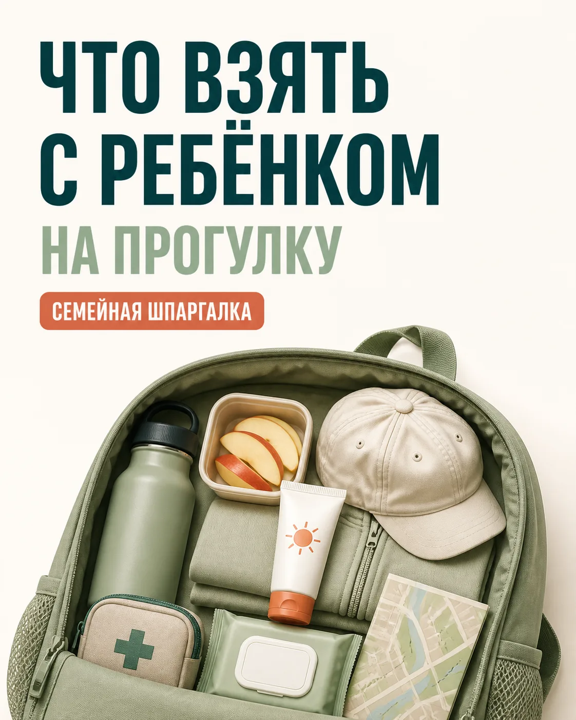 ✅ Семейная шпаргалка: что взять на прогулку с ребёнком