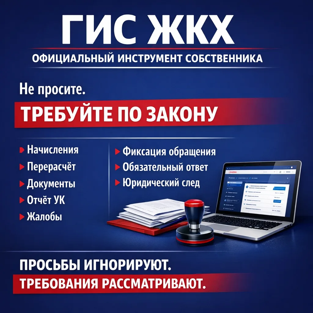 ГИС ЖКХ — инструмент давления, а не «для галочки»
Большинство собственников используют систему форма