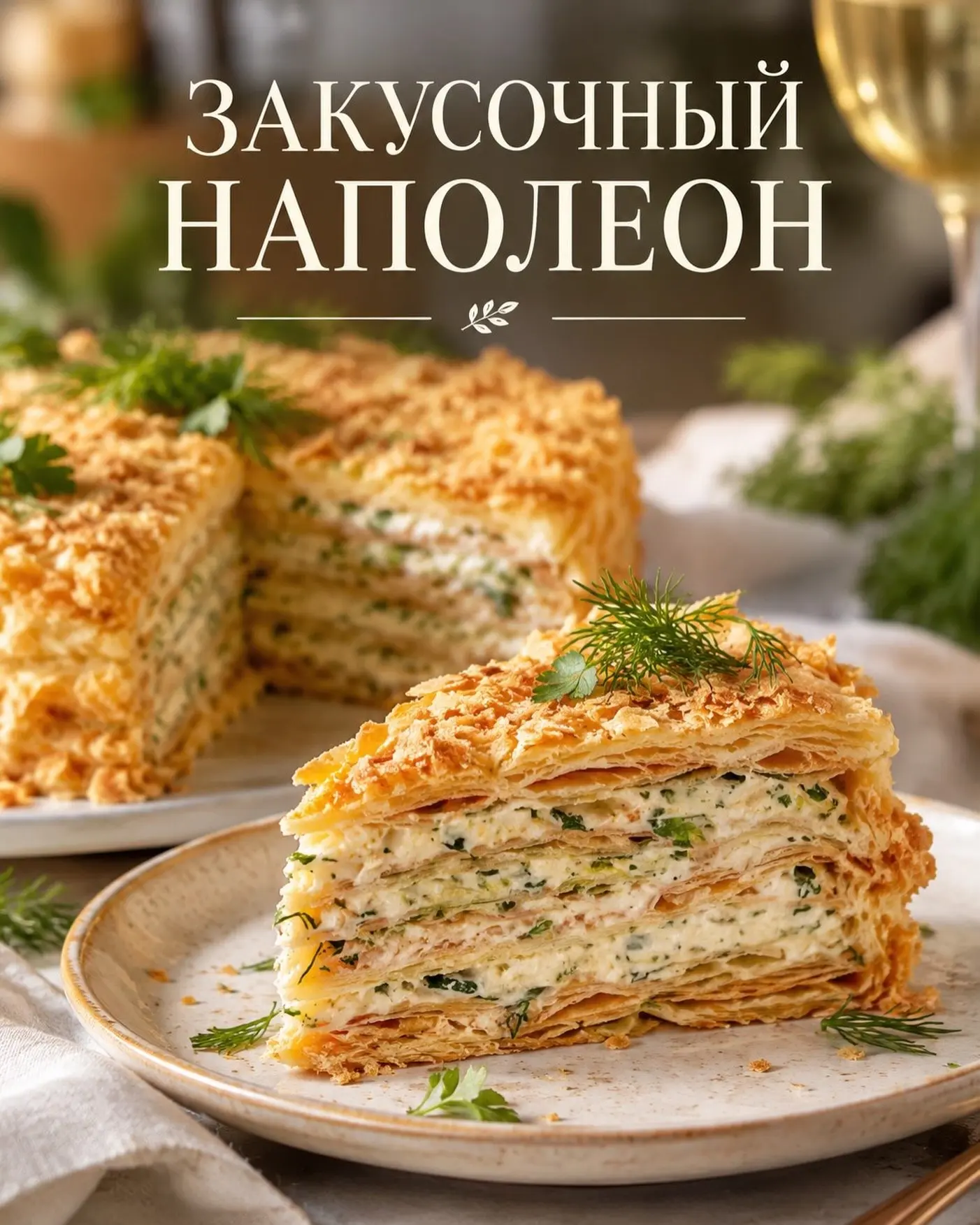 Закусочный Наполеон — эффектная и вкусная закуска для праздника, фуршета или семейного ...