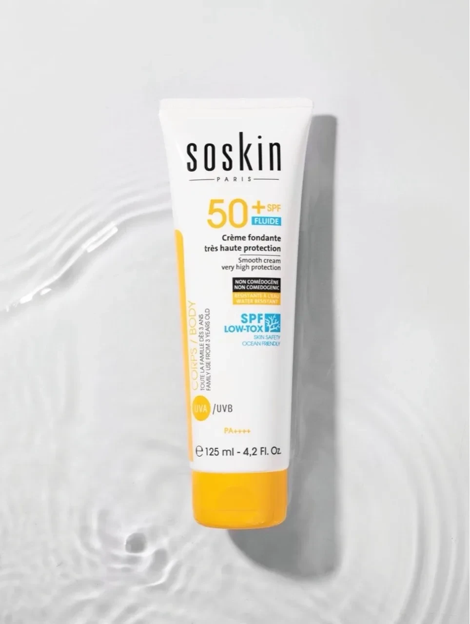 Солнцезащитный флюид с SPF 50 предотвращает негативное воздействие UVA/UVB -лучей. 

Длительный эффе
