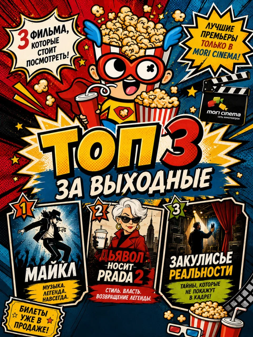🚨 Сводка с кинофронта #MoriCinema : ТОП‑3 по посещаемости за выходные!