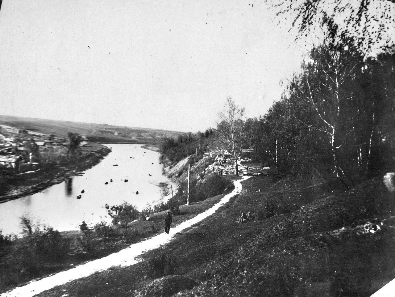 🌳 Вдоль берега реки Пахры, от набережной к городскому парку культуры и отдыха Клуба им...
