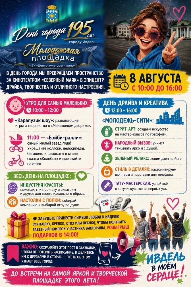 💥Ивдель отмечает 195 лет, и мы сделаем этот день по-настоящему ярким вместе!