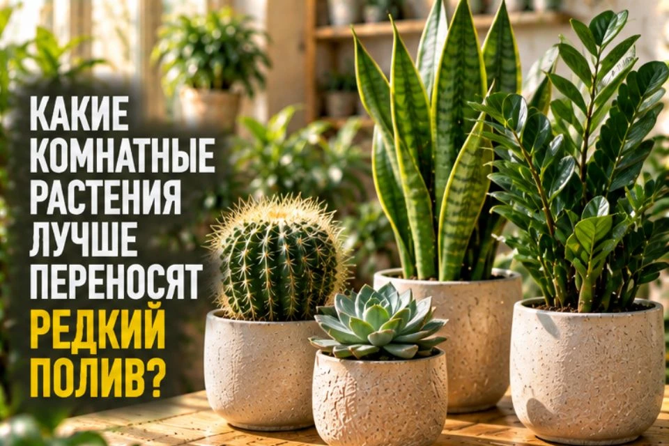 💧 КАКИЕ КОМНАТНЫЕ РАСТЕНИЯ ЛУЧШЕ ПЕРЕНОСЯТ РЕДКИЙ ПОЛИВ?